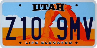 UT license plate Z109MV