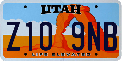 UT license plate Z109NB