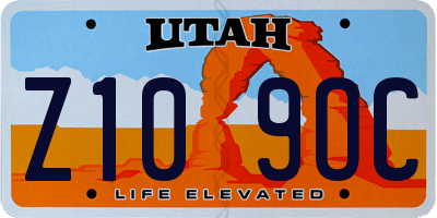UT license plate Z109OC
