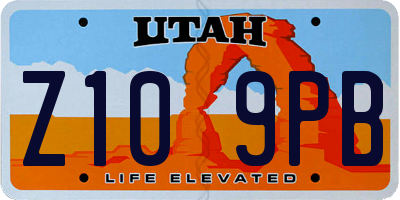 UT license plate Z109PB