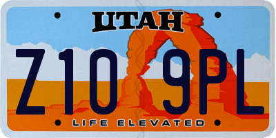 UT license plate Z109PL