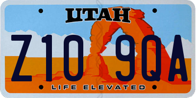 UT license plate Z109QA