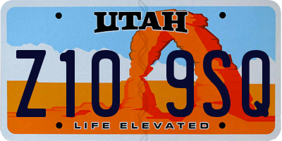 UT license plate Z109SQ
