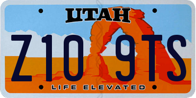 UT license plate Z109TS