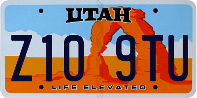 UT license plate Z109TU