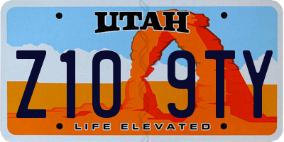 UT license plate Z109TY