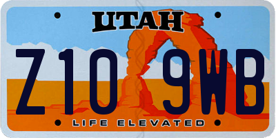 UT license plate Z109WB