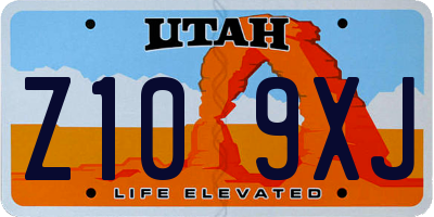 UT license plate Z109XJ