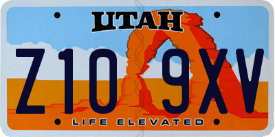 UT license plate Z109XV