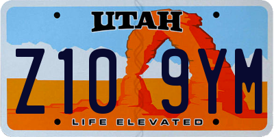 UT license plate Z109YM