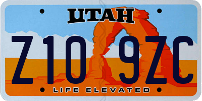 UT license plate Z109ZC