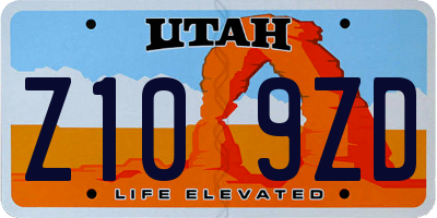 UT license plate Z109ZD