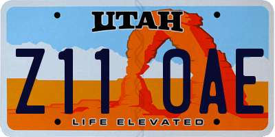 UT license plate Z110AE