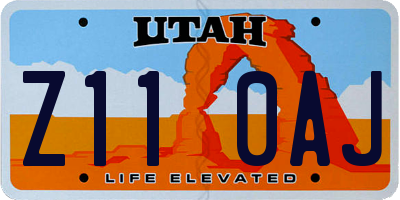 UT license plate Z110AJ