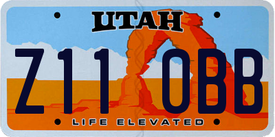 UT license plate Z110BB