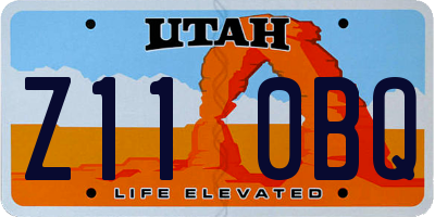 UT license plate Z110BQ