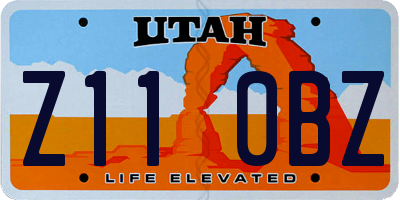 UT license plate Z110BZ