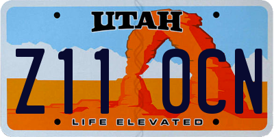 UT license plate Z110CN