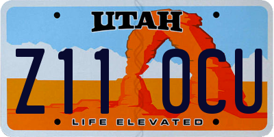 UT license plate Z110CU