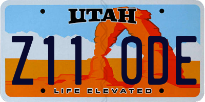 UT license plate Z110DE