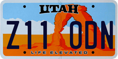 UT license plate Z110DN