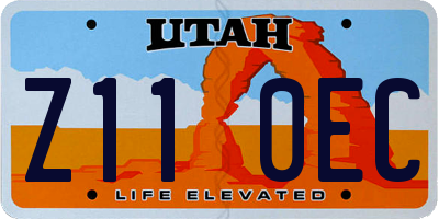 UT license plate Z110EC