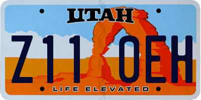 UT license plate Z110EH