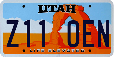 UT license plate Z110EN