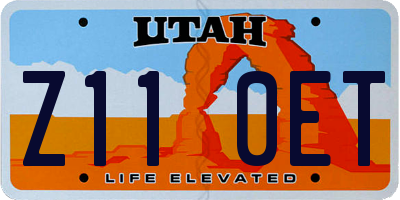 UT license plate Z110ET