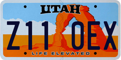 UT license plate Z110EX
