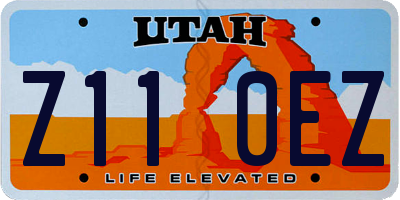UT license plate Z110EZ