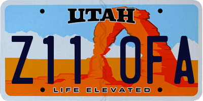 UT license plate Z110FA