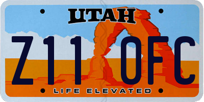 UT license plate Z110FC