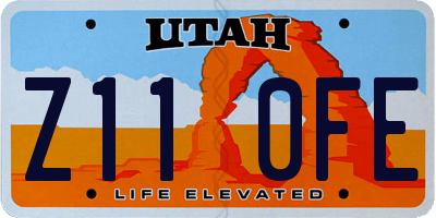 UT license plate Z110FE