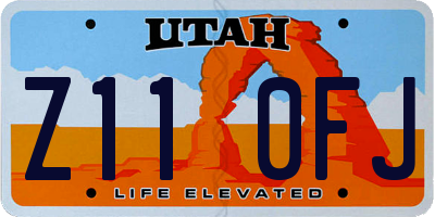 UT license plate Z110FJ