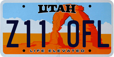 UT license plate Z110FL