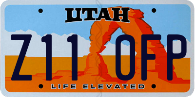 UT license plate Z110FP