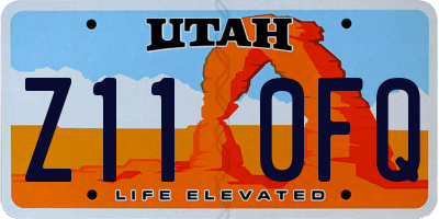 UT license plate Z110FQ