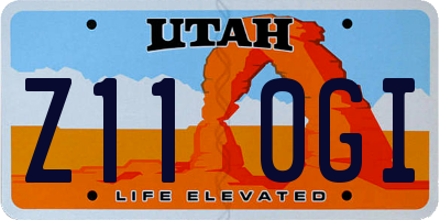 UT license plate Z110GI