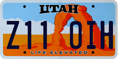 UT license plate Z110IH