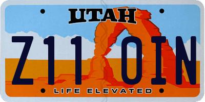 UT license plate Z110IN