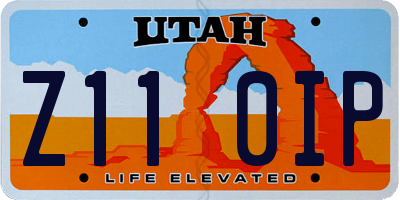 UT license plate Z110IP