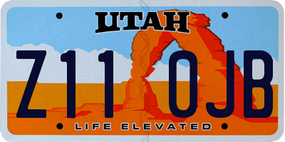 UT license plate Z110JB