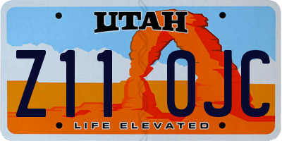 UT license plate Z110JC