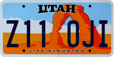 UT license plate Z110JI