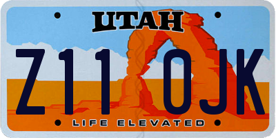 UT license plate Z110JK