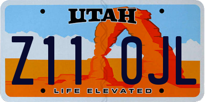 UT license plate Z110JL