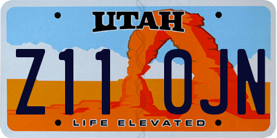 UT license plate Z110JN