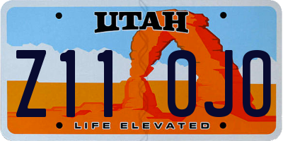 UT license plate Z110JO