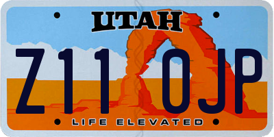 UT license plate Z110JP